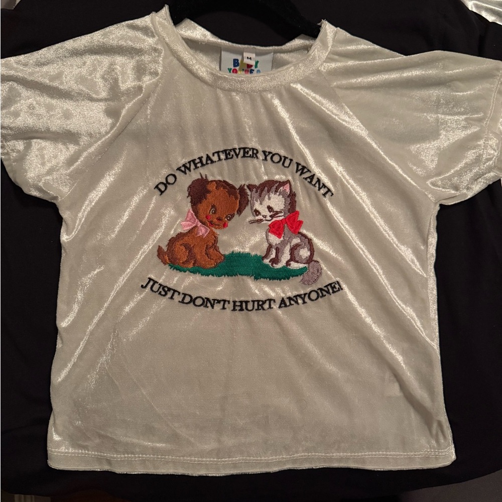 Salvage White Short Sleeve Tee with Animal Print